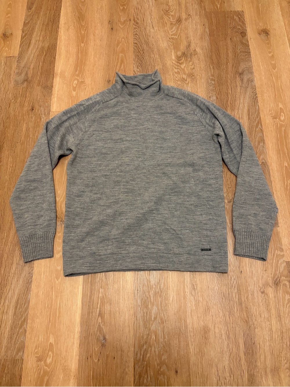 Smartwool 100% Merino Wool Mockneck Sweater Men’s M Gray Knit Pullover